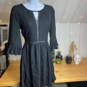 Forever21 bell sleeve lace back dress